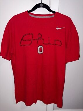 Nike Red Short-Sleeve Graphic Tee with Ohio State Marching Band